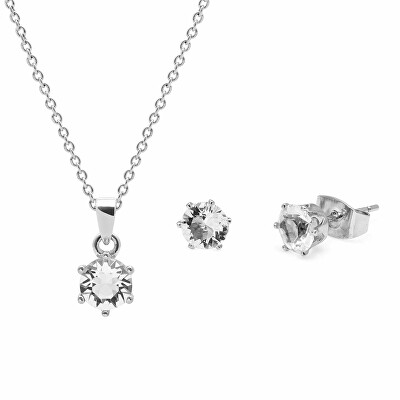 AURA - Půvabná sada šperků s krystaly Preciosa PCAUX043 (náušnice, náhrdelník)