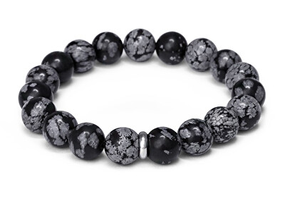 Agato - Korálkový náramek z obsidiánu MINK157/20