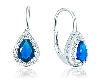 Beneto - Stříbrné náušnice s modrými zirkony AGUC2226