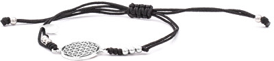 Beneto Exclusive - Stylový černý šňůrkový kabala náramek Mandala AGB560