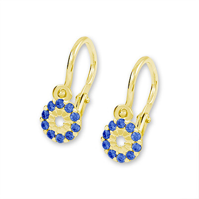 Soliter - Dětské zlaté náušnice s modrými zirkony 239 001 00516