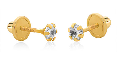 Brilio - Drobné třpytivé náušnice ze žlutého zlata 14/178.361/17ZIR