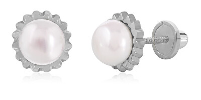 Brilio - Elegantní náušnice z bílého zlata s perlami 14/146.901/17P Esp White gold