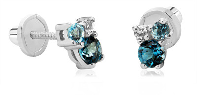 Brilio - Minimalistické náušnice z bílého zlata s topazy 14/839.201/17TO