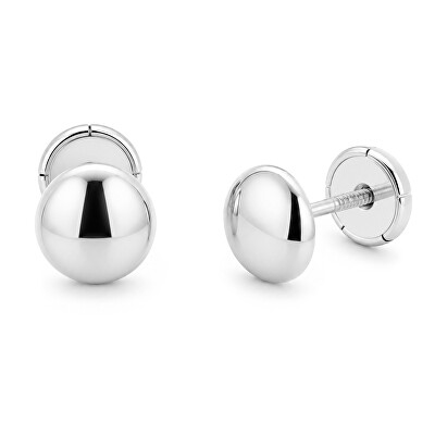Brilio - Minimalistické peckové náušnice z bílého zlata 14/110.000/17 Esp