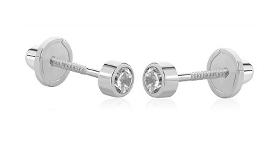 Brilio - Něžné náušnice z bílého zlata se zirkony 14/816.571/17ZIR