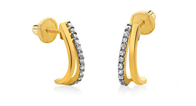 Brilio - Něžné náušnice ze žlutého zlata se zirkony 14/177.882/17ZIR