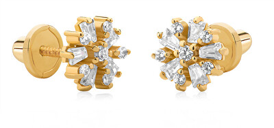 Brilio - Něžné zlaté náušnice se zirkony 14/186.981/17ZIR