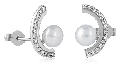 Brilio - Půvabné náušnice z bílého zlata 14/220.481/6ZIR Esp White gold