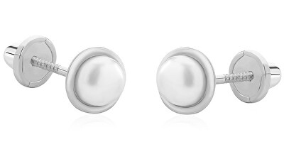 Brilio - Půvabné náušnice z bílého zlata s pravou perlou 14/140.490/17P Esp white gold
