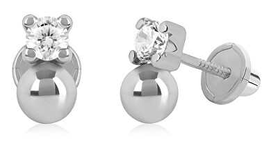 Brilio - Půvabné náušnice z bílého zlata se zirkony 14/254.851/17ZIR Esp White gold