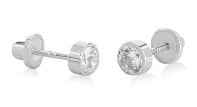 Brilio - Půvabné náušnice z bílého zlata se zirkony 14/816.581/17ZIR