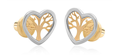 Brilio - Romantické bicolor náušnice ze zlata Strom života 14/193.009/17