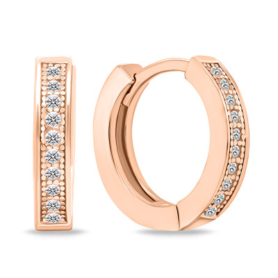 Brilio Silver - Bronzové kruhové náušnice se zirkony EA668R