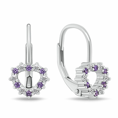 Brilio Silver - Dívčí stříbrné náušnice Srdíčko s kubickými zirkony EA1235WAM