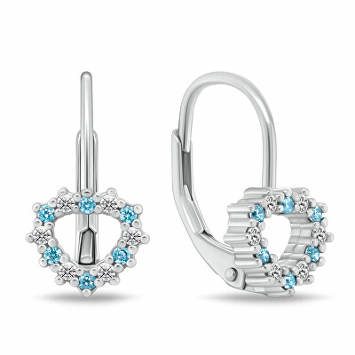 Brilio Silver - Dívčí stříbrné náušnice Srdíčko s kubickými zirkony EA1235WAQ