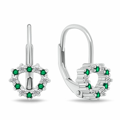 Brilio Silver - Dívčí stříbrné náušnice Srdíčko s kubickými zirkony EA1235WG