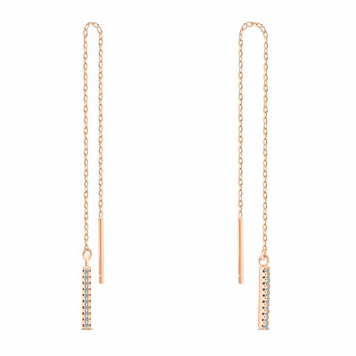 Brilio Silver - Dlouhé řetízkové náušnice se zirkony EA1007R