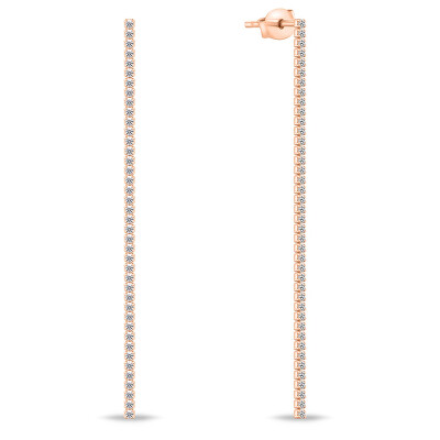 Brilio Silver - Dlouhé třpytivé bronzové náušnice EA994R