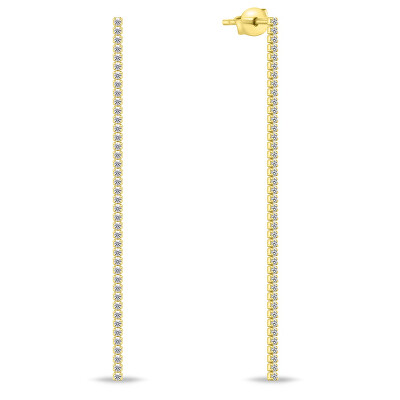 Brilio Silver - Dlouhé třpytivé pozlacené náušnice EA994Y