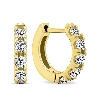 Brilio Silver - Drobné pozlacené kroužky s čirými zirkony EA481Y