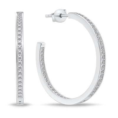 Brilio Silver - Elegantní stříbrné náušnice se zirkony EA767W