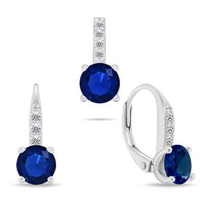 Brilio Silver - Elegantní stříbrný set se zirkony SET274WB (přívěsek, visací náušnice)