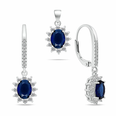 Brilio Silver - Stříbrný set s kubickými zirkony SET296WB (přívěsek, visací náušnice)