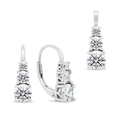 Brilio Silver - Elegantní stříbrný set šperků se zirkony SET221W (náušnice, přívěsek)