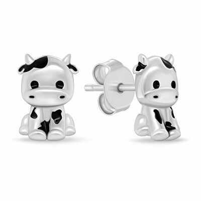 Brilio Silver - Jedinečné stříbrné náušnice Kráva EA1219W