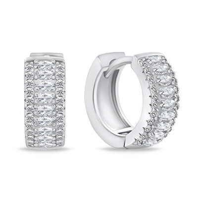 Brilio Silver - Nepřehlédnutelné stříbrné náušnice se zirkony EA774W