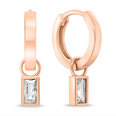 Brilio Silver - Minimalistické kruhové náušnice 2v1 se zirkony EA840R