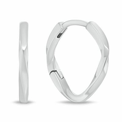 Brilio Silver - Minimalistické stříbrné náušnice s krouceným designem EA1215W