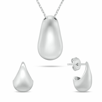 Brilio Silver - Minimalistický stříbrný set šperků SET272W Tear Drop (náhrdelník, náušnice)