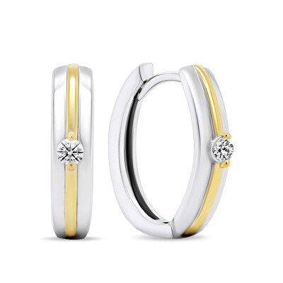 Brilio Silver - Moderní bicolor kruhy ze stříbra EA457W