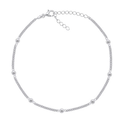 Brilio Silver - Moderní stříbrný náramek na nohu se zirkony ANK100W