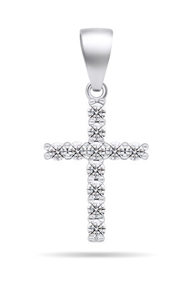 Brilio Silver - Moderní stříbrný přívěsek se zirkony Křížek PT69W