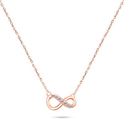 Brilio Silver - Módní bronzový náhrdelník Nekonečno se zirkony NCL76R