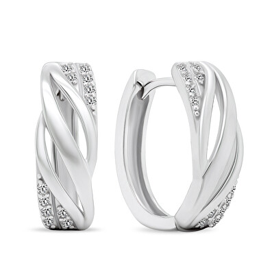 Brilio Silver - Nadčasové stříbrné kruhy se zirkony EA452W