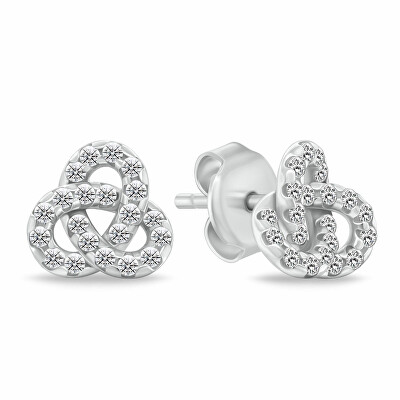 Brilio Silver - Stříbrné náušnice Triquetra s kubickými zirkony EA1172W