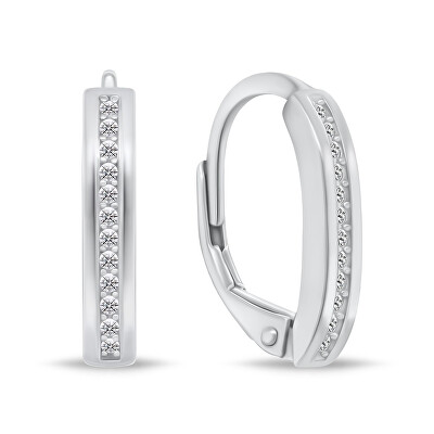 Brilio Silver - Nadčasové stříbrné náušnice se zirkony LME264