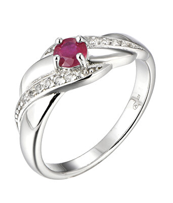 Brilio Silver - Nádherný stříbrný prsten s rubínem Precious Stone SR08997D