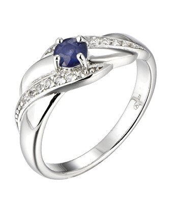 Brilio Silver - Nádherný stříbrný prsten se safírem Precious Stone SR08997B
