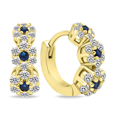 Brilio Silver - Něžné pozlacené kruhy se zirkony EA663Y