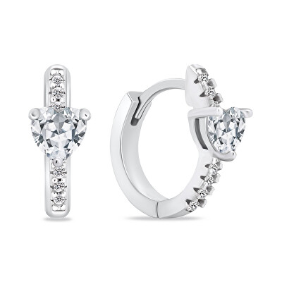 Brilio Silver - Něžné stříbrné náušnice kruhy EA949W