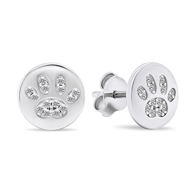 Brilio Silver - Něžné stříbrné náušnice Tlapky EA489W