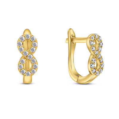 Brilio Silver - Okouzlující pozlacené náušnice Nekonečno EA353Y