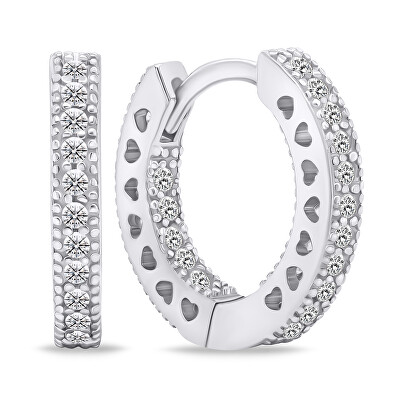 Brilio Silver - Okouzlující stříbrné kruhové náušnice EA724W