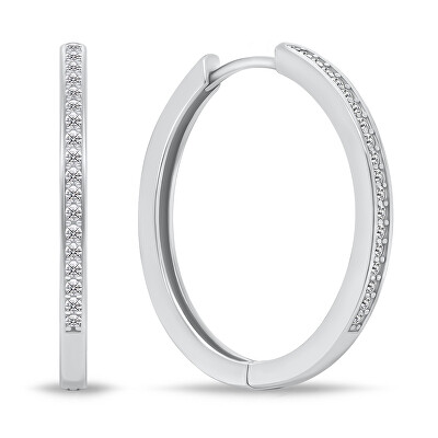 Brilio Silver - Okouzlující stříbrné kruhové náušnice PE048