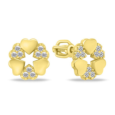 Brilio Silver - Originální pozlacené náušnice pecky EA1124Y